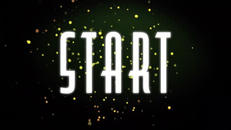 start text animation over glowing particles on dark background