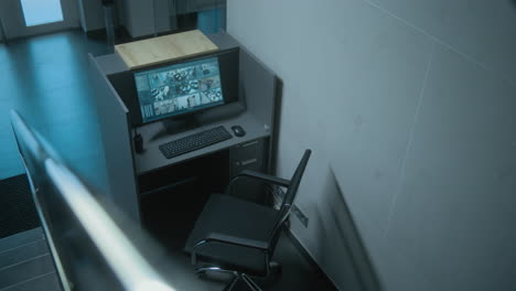 security surveillance booth in a building