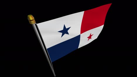 loop video of panama flag  fluttering in the wind, slow motion video of 4k , with alpha channel