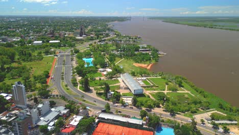 rosario argentina province of santa fe aerial images with drone of the city views of the parana river municipal aquarium