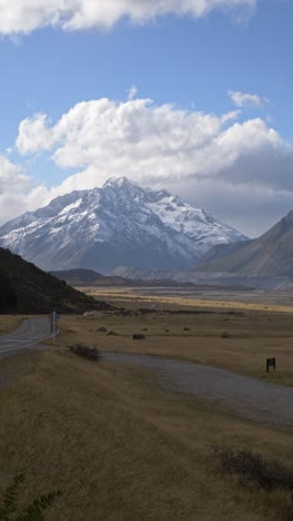 the nuns veil in southeast of aoraki mount cook in aoraki mount cook national park in new zealand - vertical shot