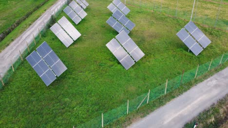 Solar-panels-and-blue-sky-background