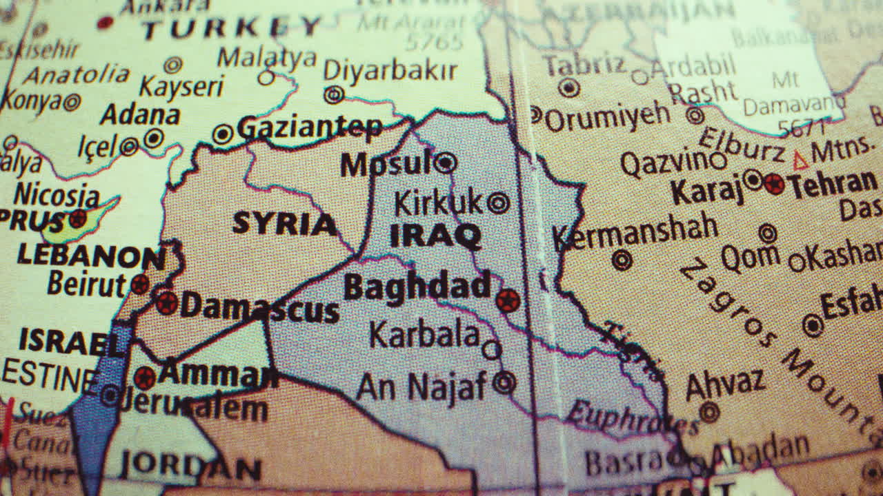 Map of Iraq and Surrounding Countries