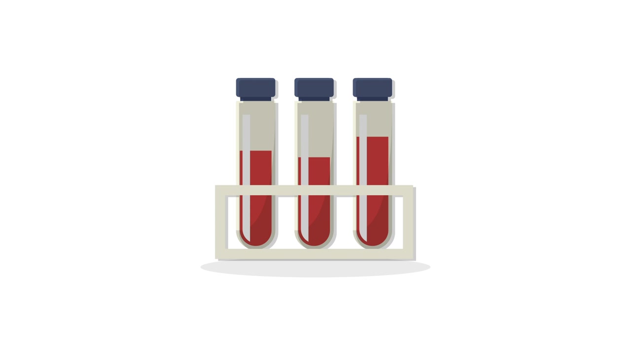 Provette Animate con Campioni di Sangue in un Supporto