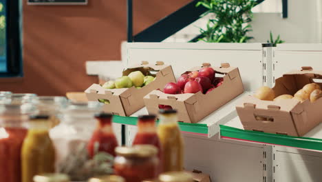 homegrown ethically sourced products in supermarket crates