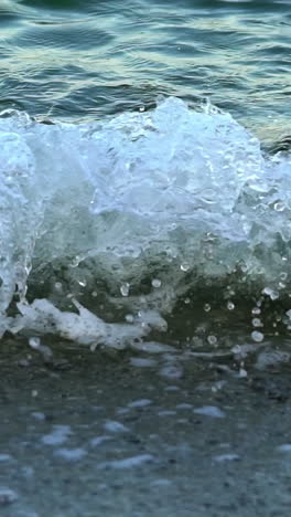 beautiful sea wave. breaking sea wave on sandy beach