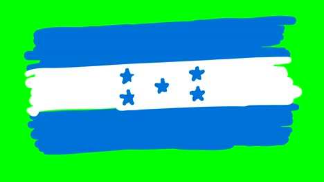 dibujo de la bandera de honduras en una pizarra verde aislada