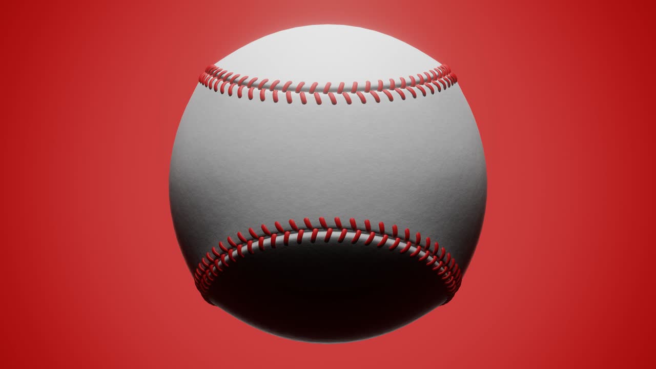 Palla da baseball isolata su sfondo rosso