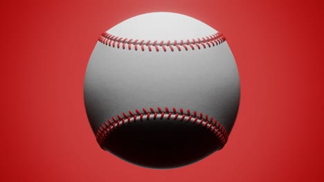 baseball ball isolated on red background.