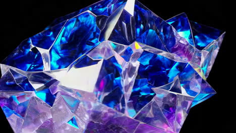 vibrant iridescent crystal abstract art on black background