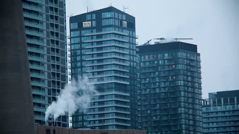 toronto skyscrapers during a dusk winter