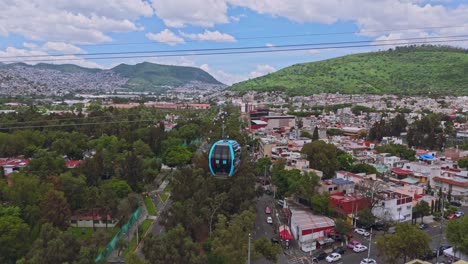 longest cable car in the world in mexico city. static view