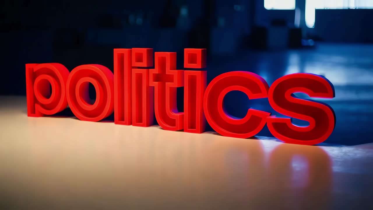 señal roja 3d de la palabra política