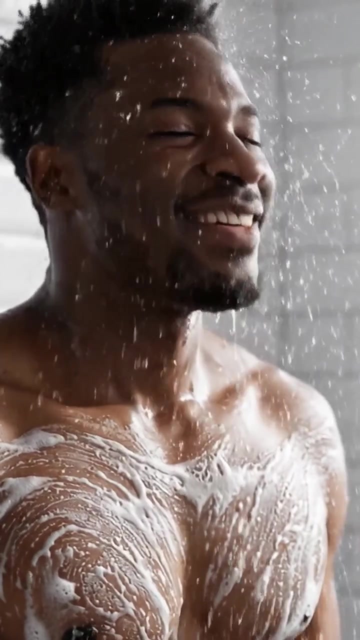 Refreshing Shower Experience: A Joyful Journey Under the Water, Capturing the Bliss of Relaxation and Cleanliness in Every Drop