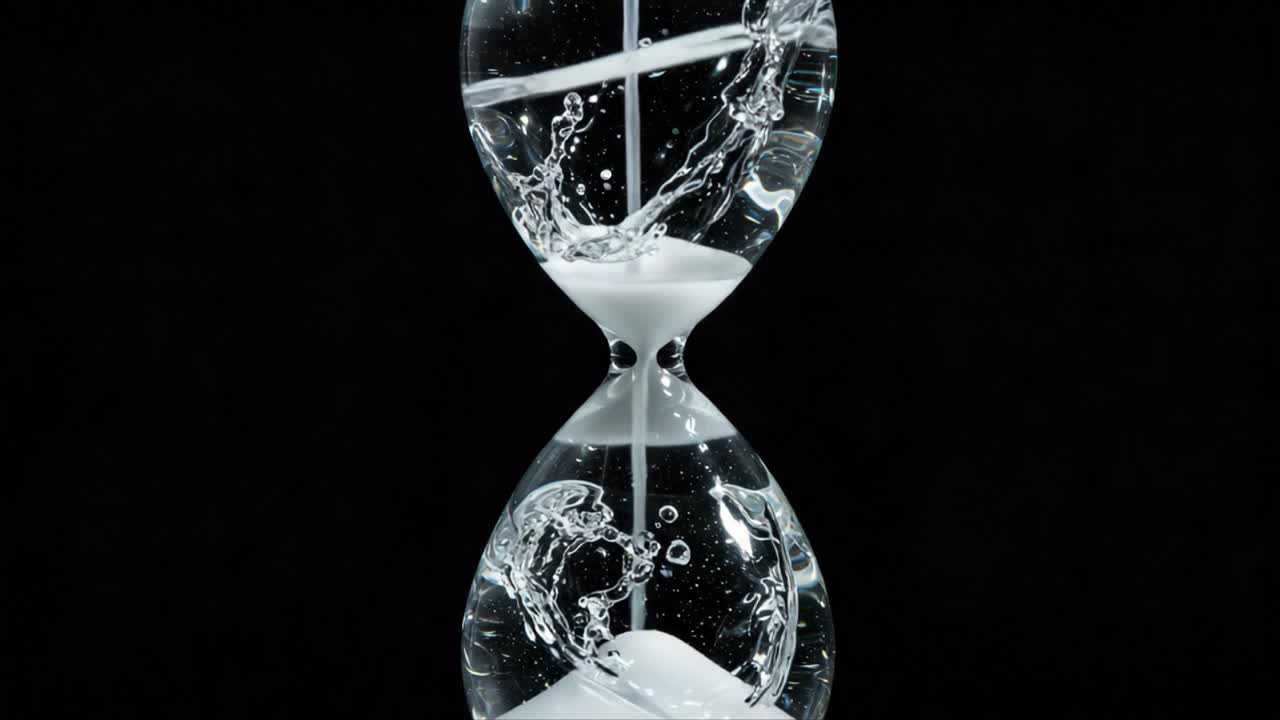 Captivating Hourglass Moments: A Stunning Visual Journey Through Time with Fluid Dynamics and Colors, Highlighting the Elegance of Water and Sand in Motion
