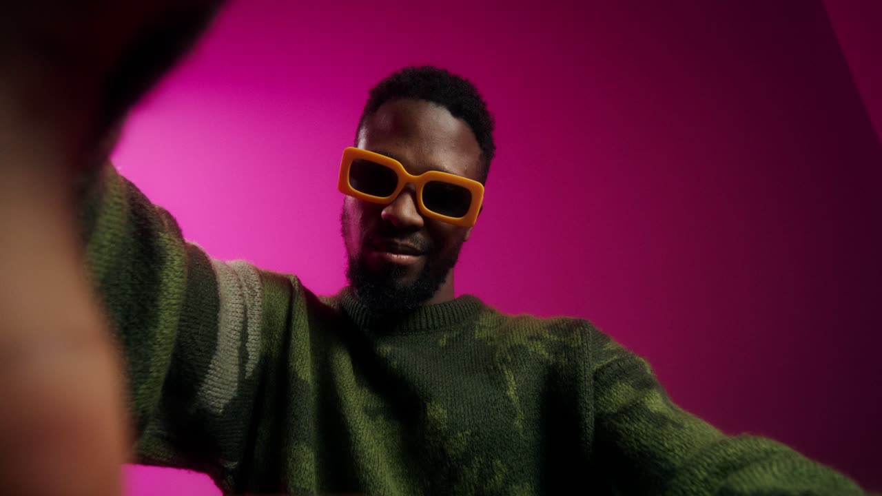 Stylish Man in Yellow Sunglasses