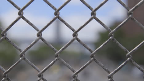 city view through a fence