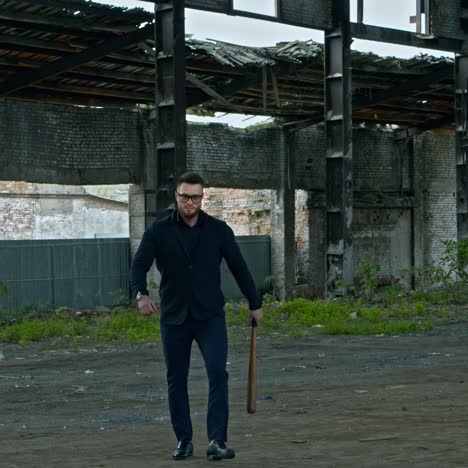 bodybuilder with baseball bat