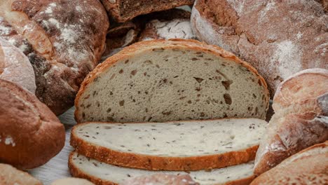 Freshly-baked-natural-bread-is-on-the-kitchen-table.