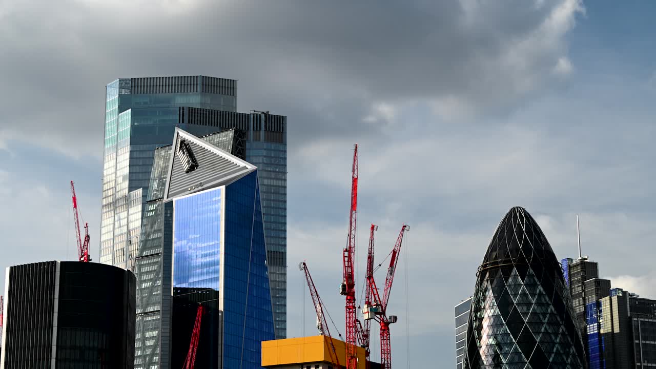 A View Towards The City of London From A Rooftop Bar
