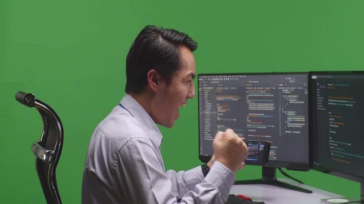 Programmer Celebrating a Coding Success