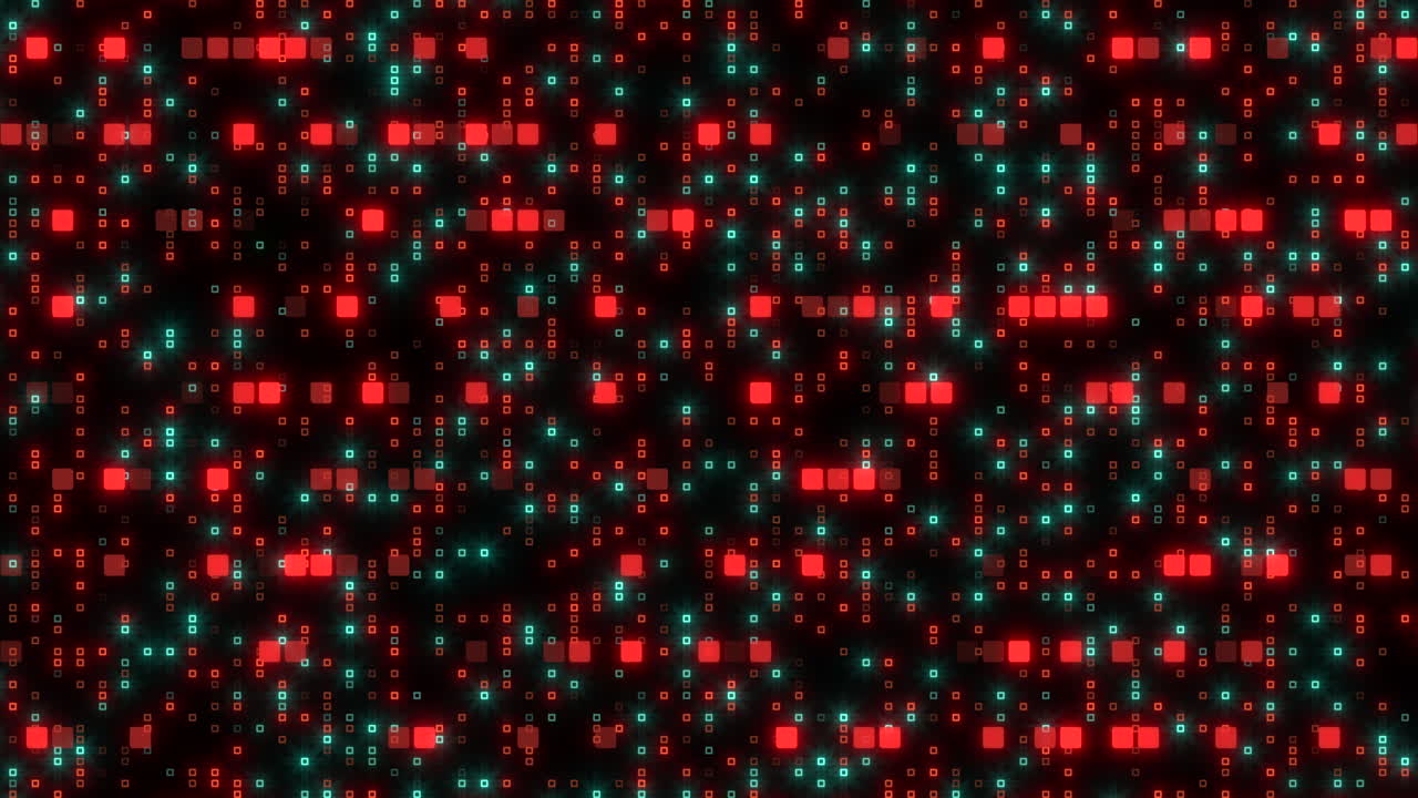 컴퓨터 화면에 있는 무지개 디지털 점 패턴