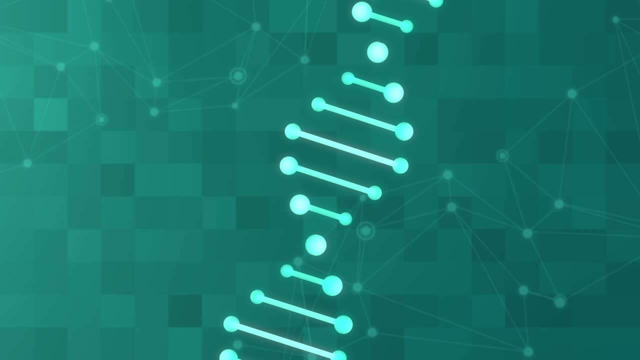 Animation of DNA structure. Medical science looped background. abstract rotating double helix molecule. chromosome, genes, genetics, genome medical concept. animated medical stock footage