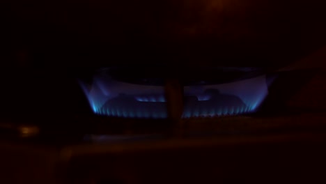 buring gas  indian blue flame closeup