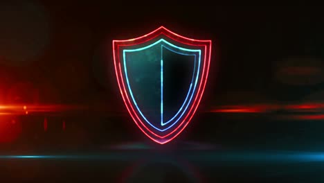 shield cyber security neon symbol abstract loopable animation