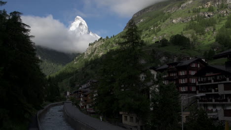 View-of-Matterhorn-shooting-from-Zermatt-town-in-Switzerland