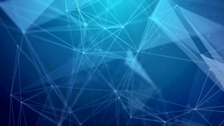 Dark Blue Geometric abstract connected line and dots seamless loop background. Scientific concept for your presentation. science, microbiology Modern medical technology and innovation concept