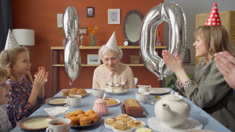 family celebrates grandma's 100th birthday