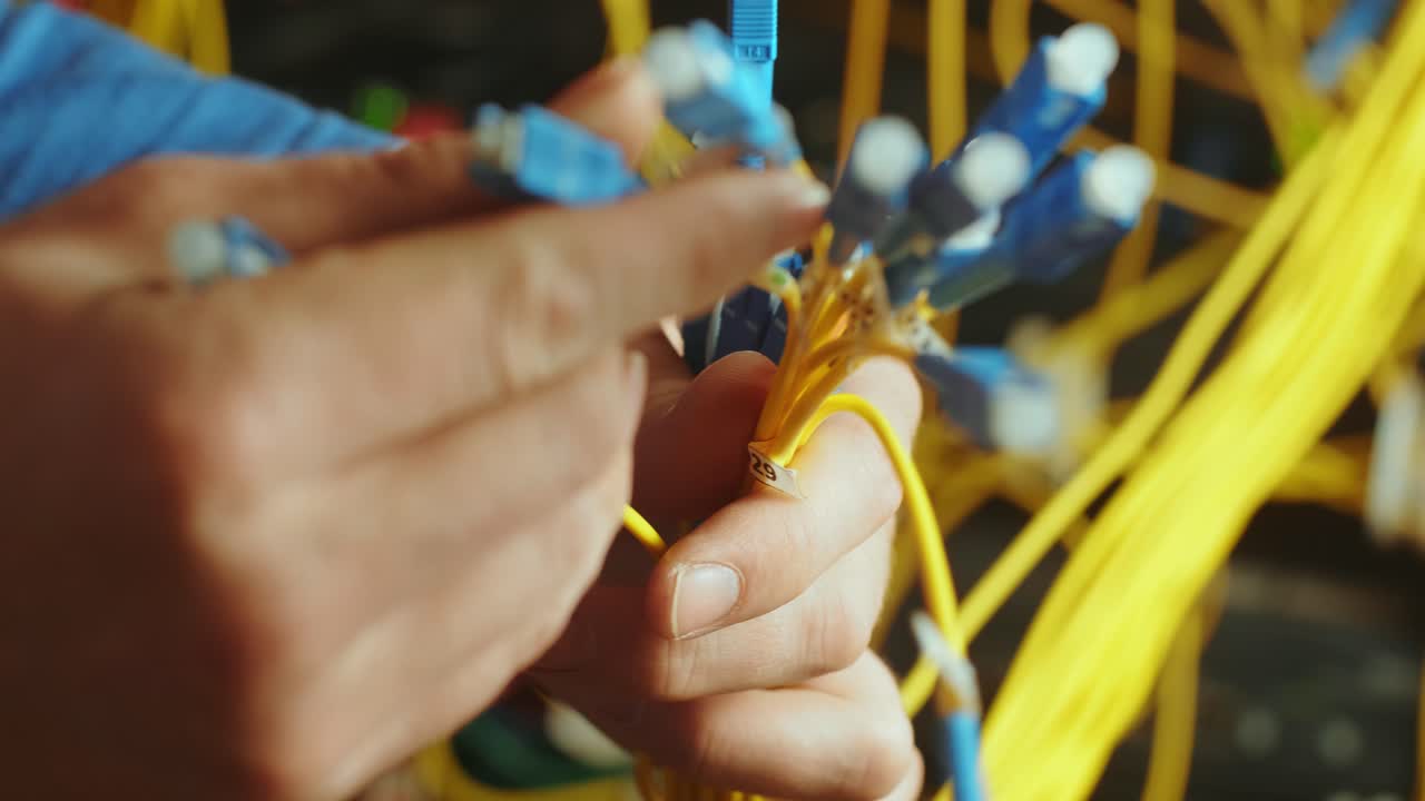 servicio de redes. ingeniero de redes administrador comprobando el equipo de hardware del servidor del centro de datos