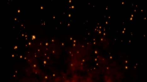 animado: partículas brillantes vuelan en el aire a partir del humo.