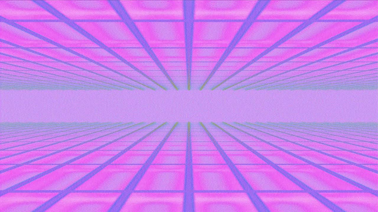 Sfondo a griglia con glitch in stile Vaporwave e distorsione digitale al neon