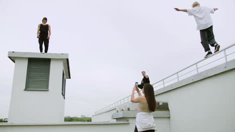 people doing parkour