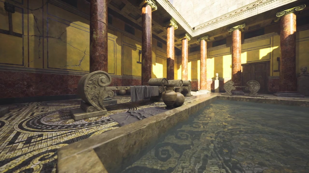 Immagine ad alta risoluzione di un mosaico romano storico con tessere texturizzate