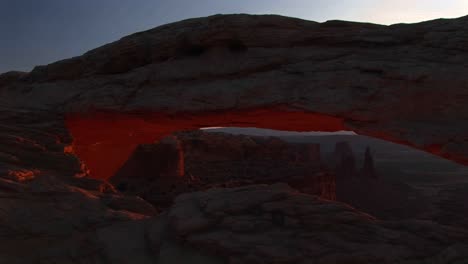 Jib-Down-Of-Mesa-Arch-In-Canyonlands-National-Park-Utah