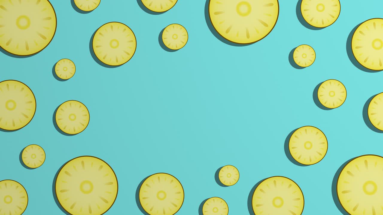 회전 파인애플 슬라이스 패턴과 복사 공간