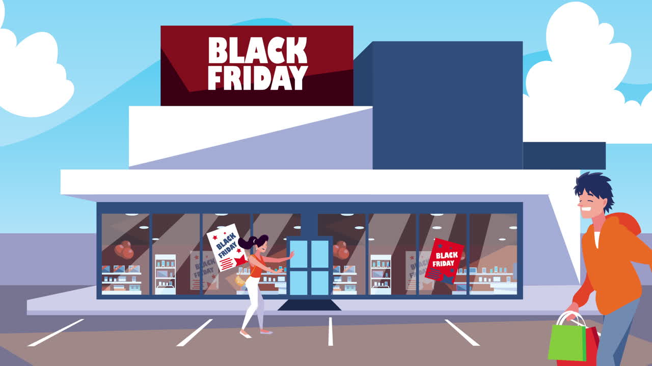 블랙 프라이데이 쇼핑 장면