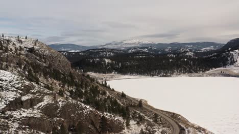 winter adventures await: aerial view of snow-covered barnhartvale road in kamloops