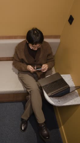 person working in a private co-working space