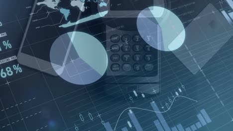 animación digital del procesamiento de datos estadísticos a través de la red de red contra la máquina de tarjetas de crédito