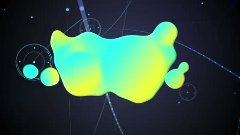 animación de una mancha brillante sobre redes de conexiones