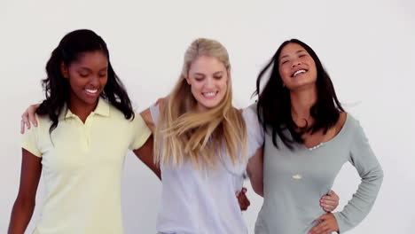 cute friends doing a folk dance