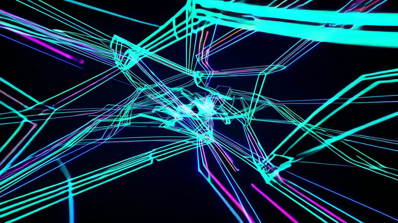 Abstract Neon Geometric Lines