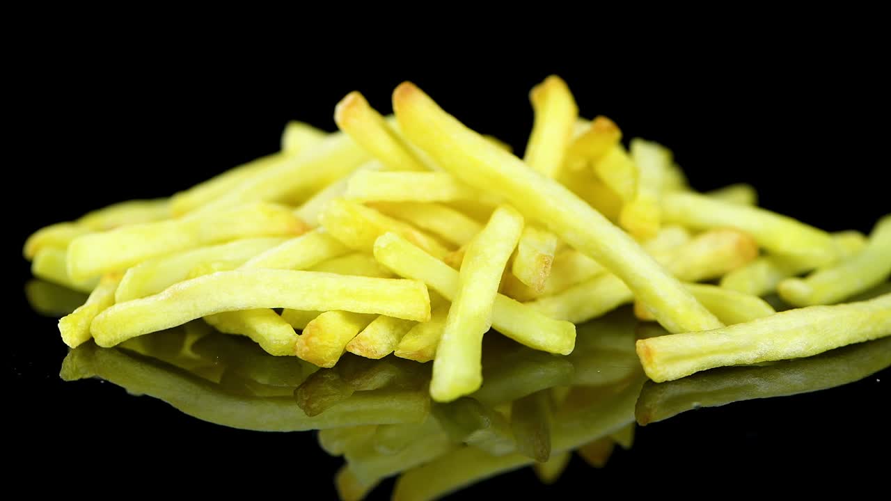 French Fries on a rotating plate (seamless loopable)