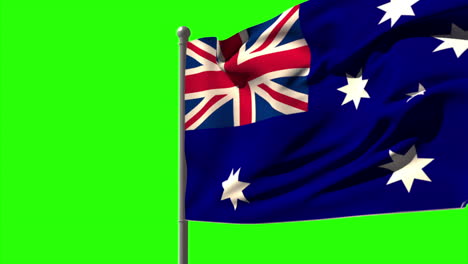 australia national flag waving on flagpole