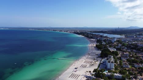 sandy beach white sand turquoise clean mediterranean sea water, mallorca