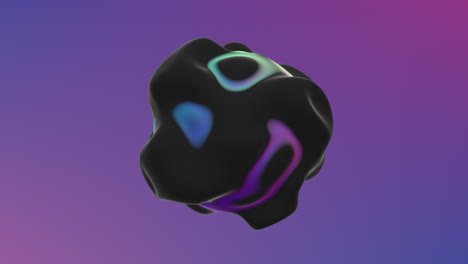 esfera negra abstracta en un fondo vibrante